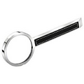 Silver Metal Magnifier With Leather Trim(engraved)